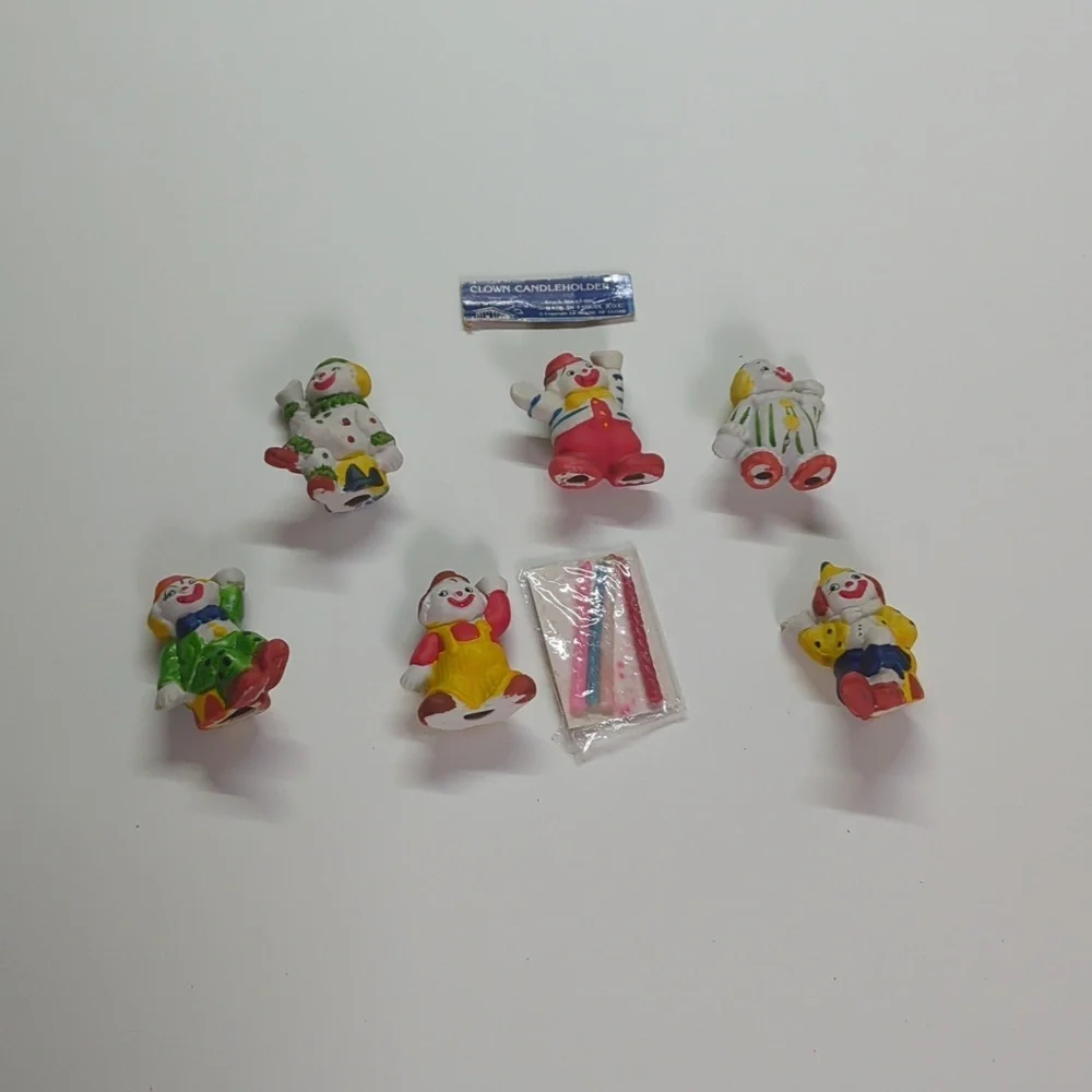 Porcelain Clown Candle Holder Set of 6 House of Lloyd Clown cake topper